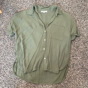 Small Madewell short sleeve sage green button down